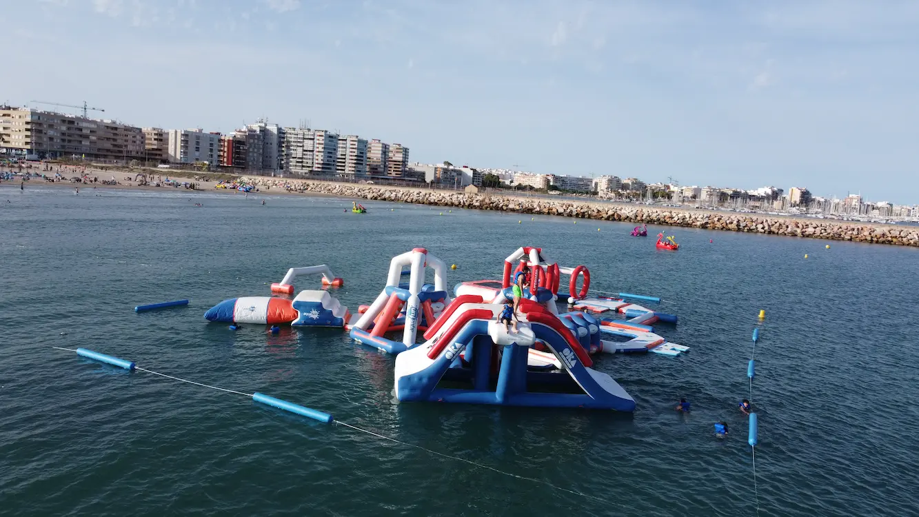 Adventure and fun at the inflatable water park in Torrevieja